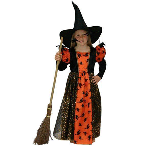Welp Heksen outfit zwart/oranje kinderen - Verkleedkleding shop: voor HP-24
